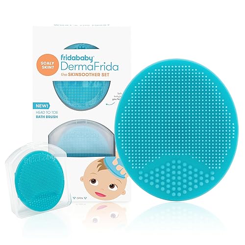 DermaFrida - Cepillo de silicona para baño de bebé The SkinSuffle de Fridababababy esencial para la piel seca la tapa de cuna y el eccema paquete de