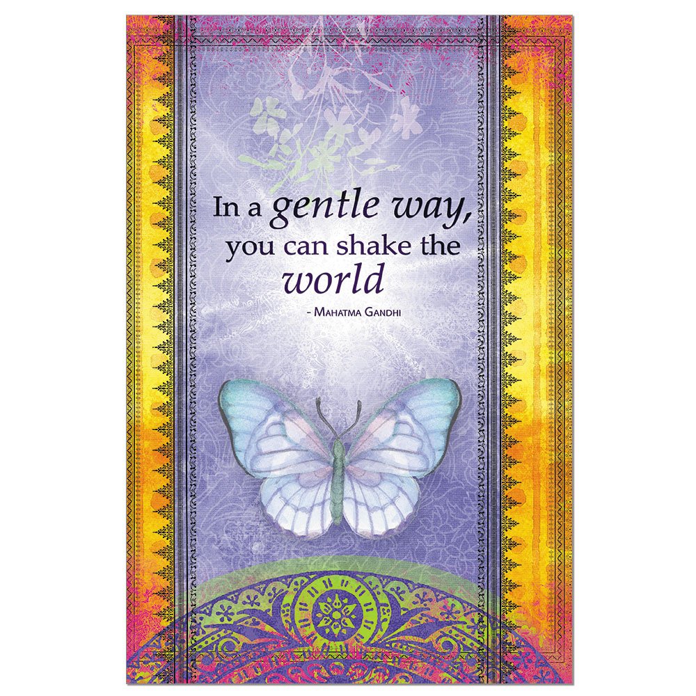 Tree-Free Greetings EcoNotes Stationary- Blank Note Cards with Envelopes, 4" x 6", Shake The World, Boxed Set of 12 (FS56727)