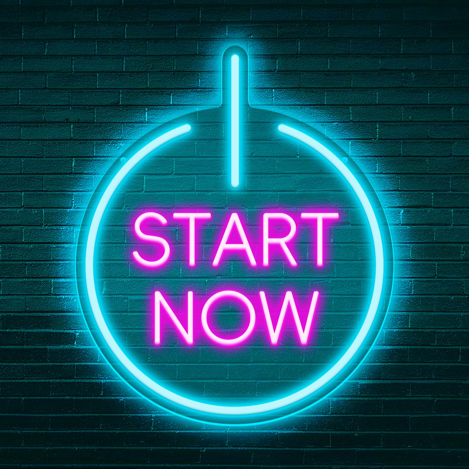 Start Now Neon Sign USB Powered with Dimmable Switch for Wall Background Decor Start Now Light Up Sign Neon for Office Gym Home Parties Decor Gift for Entrepreneurs Graduation 11.02 * 13.39In