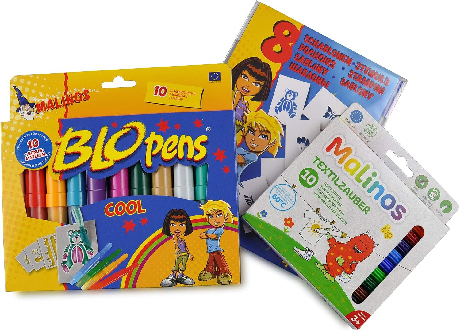 MALINOS 300720 Textile Creative Set 36 Pieces, Colourful, Compact, Component