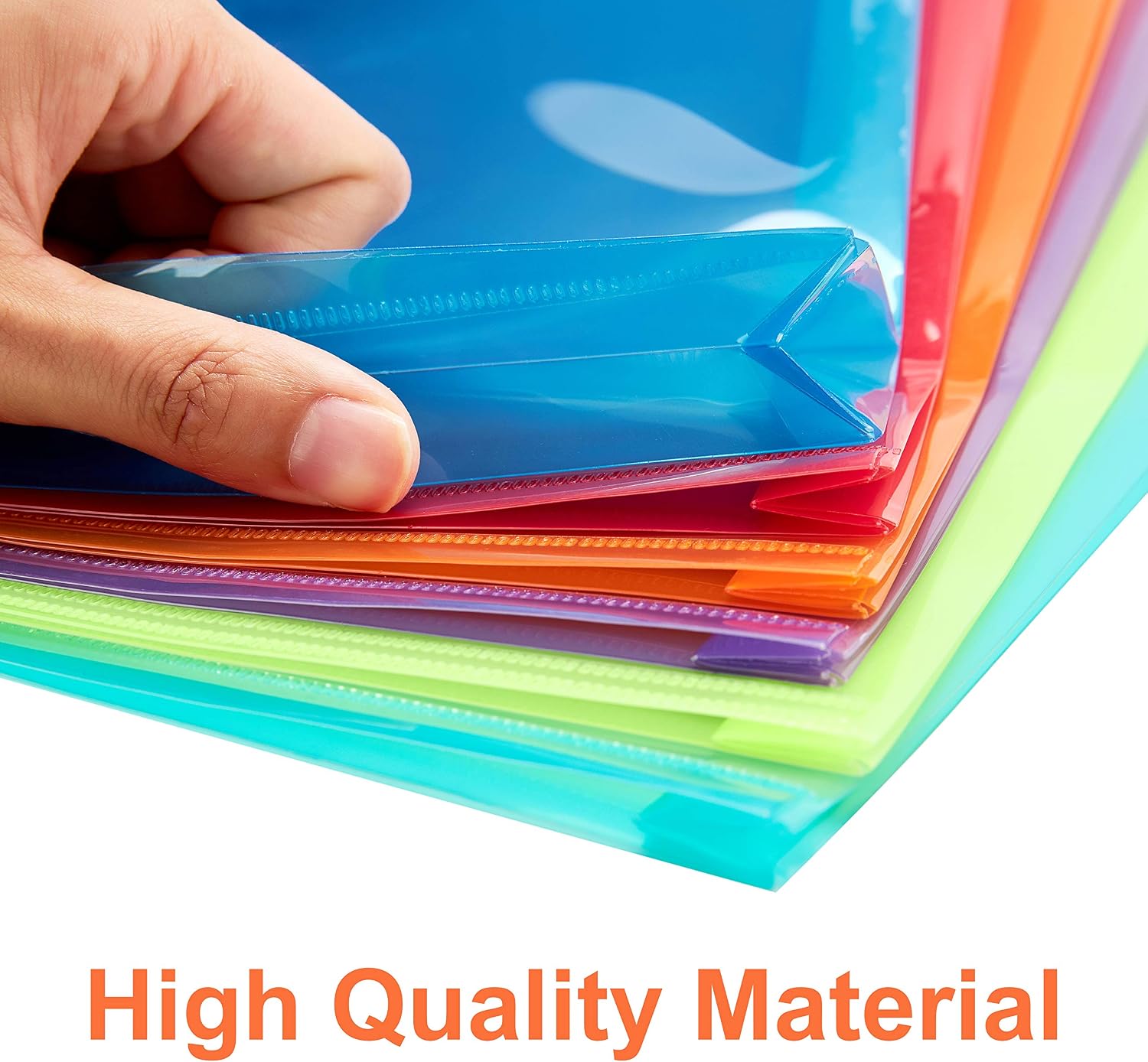 FANWU Plastic Legal Size Envelopes with String Tie Closure, 1-1/4" Expansion, Side Load, Clear File Folders Poly Project Paper Documents Organizer for Office School Home (Assorted Colors -12 P) image 4