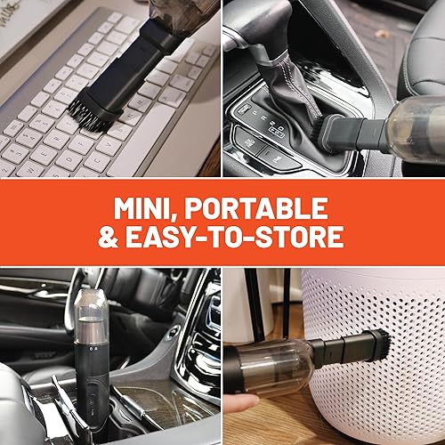 Miniatura 7 de Fram FEK40004 Coche, tres baterías 18650 integradas, 2 en 1 con soplador de polvo, aspiradora inalámbrica de mano recargable, color negro