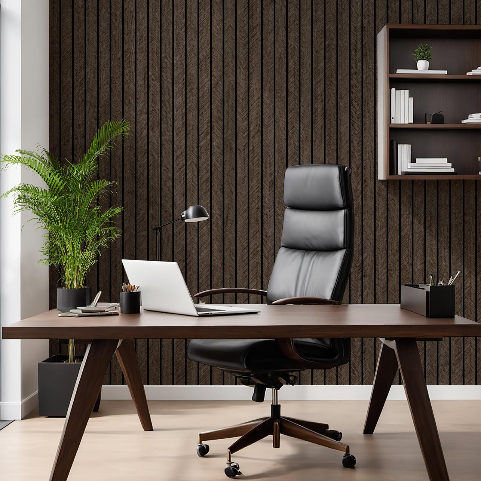 Fititem Panel de pared de listones de PVC para despegar y pegar, 118 x 15.7 pulgadas, autoadhesivo, grueso, imitación de madera de roble, paneles de pared insonorizados 3D para paredes y techos