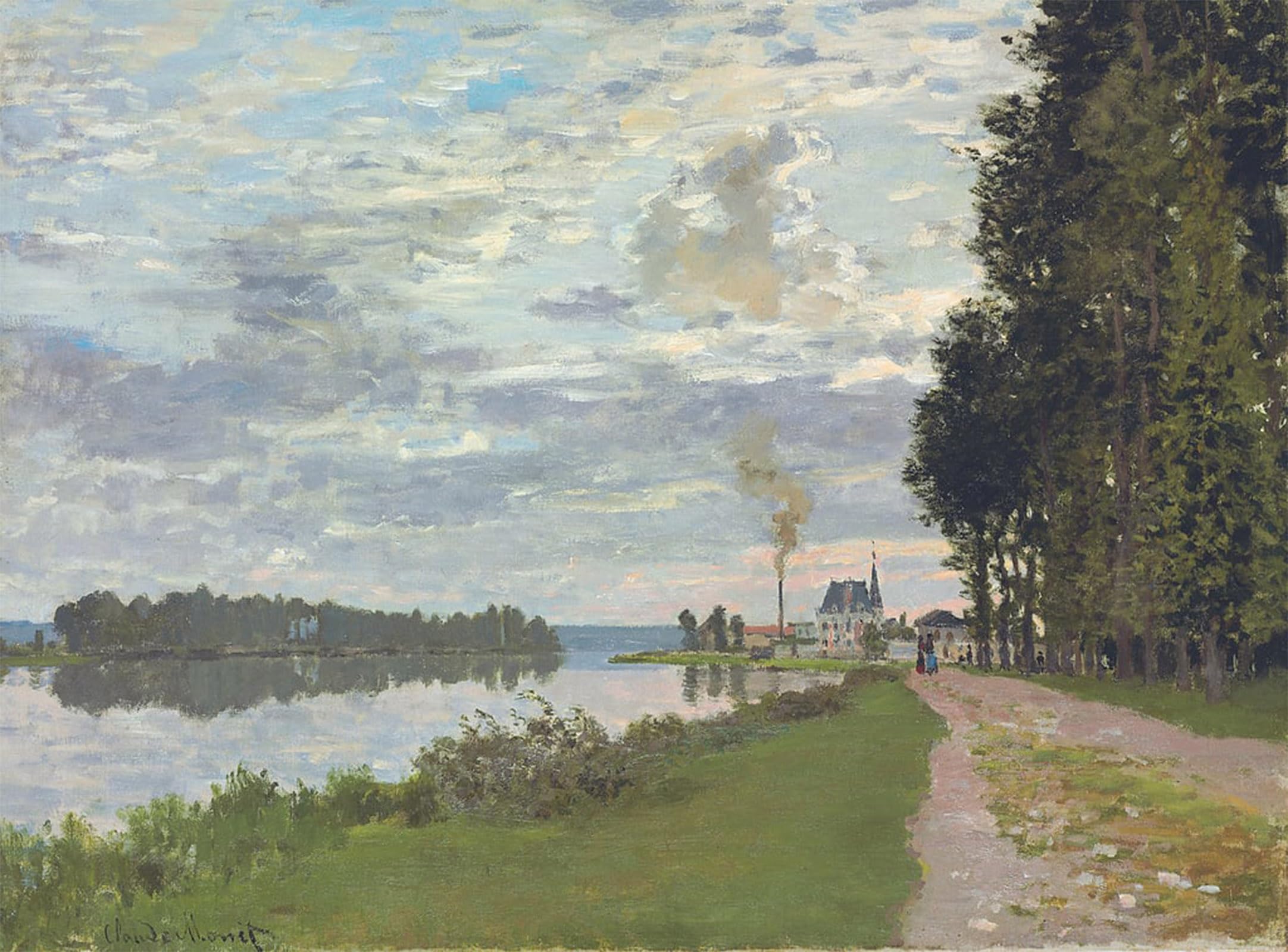 ARTXLXXBN Famous Print Painting Colorful Art Print the Argenteuil Promenade by Claude Monet Canvas Art Decorations for Home Decor 60x90cm