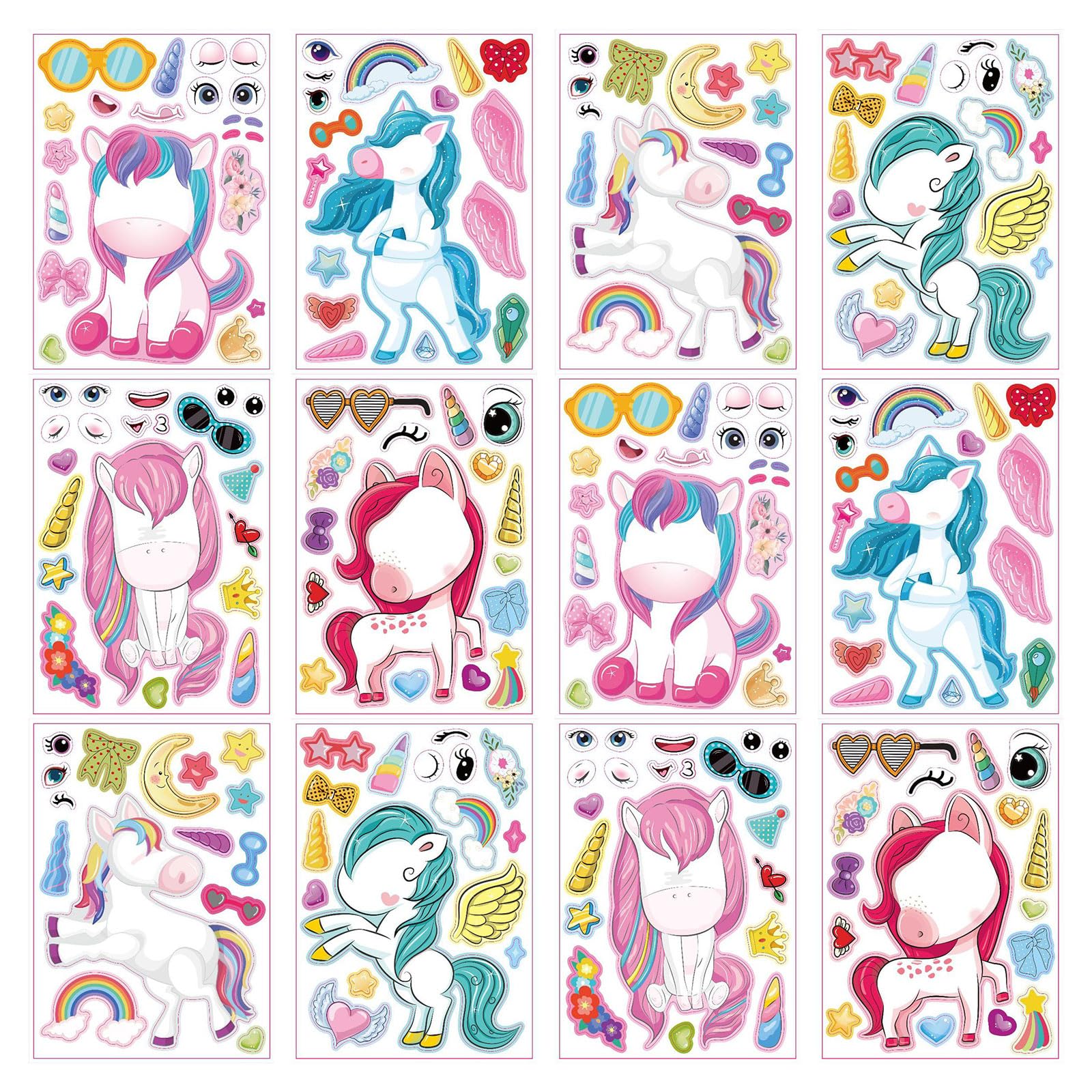 PATPAT® 12 Sheet DIY Unicorn Stickers MakeYour Own Unicorn Stickers DIY Stickers Puzzle Stickers for Kids Fun Unicorn Puzzle Stickers (B0CW65NJDR) Amazon Price History, Amazon Price Tracker