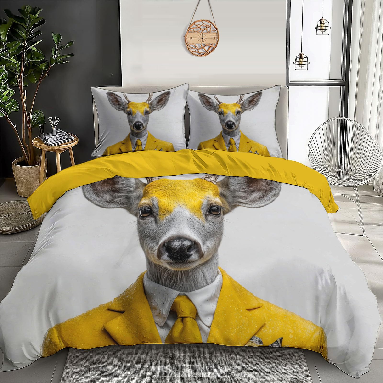 Parure de lit animal style costume de cerf pour illuminer la chambre d'un ado ou d'un adulte
