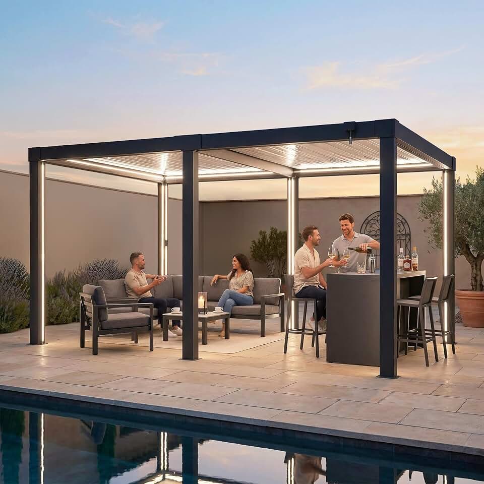 SUNJOY Pergola Bioclimatique 4x3 m en Aluminium