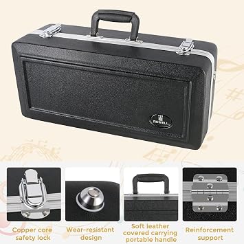 ROWELL Bb Trumpet Professional Trumpet Brass Instruments Standard Trumpets Set with Professional Trumpets Box,Original 7C trumpet Mouthpiece, Cloth and Gloves (Silver)