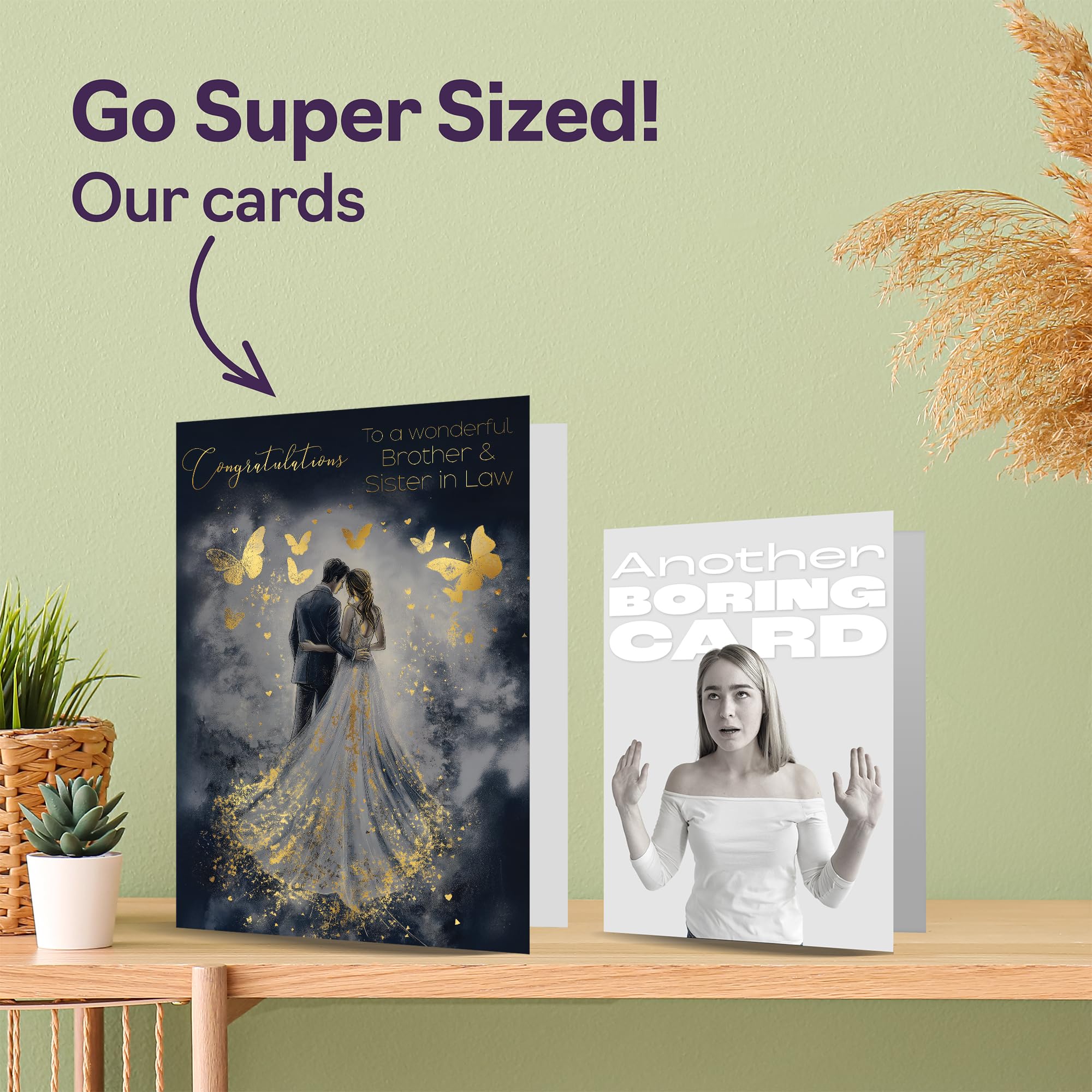 Carte De Mariage Pour Beau-frère Et Belle-sœur – Papillons Dorés Pour Couple Heureux – Carte De