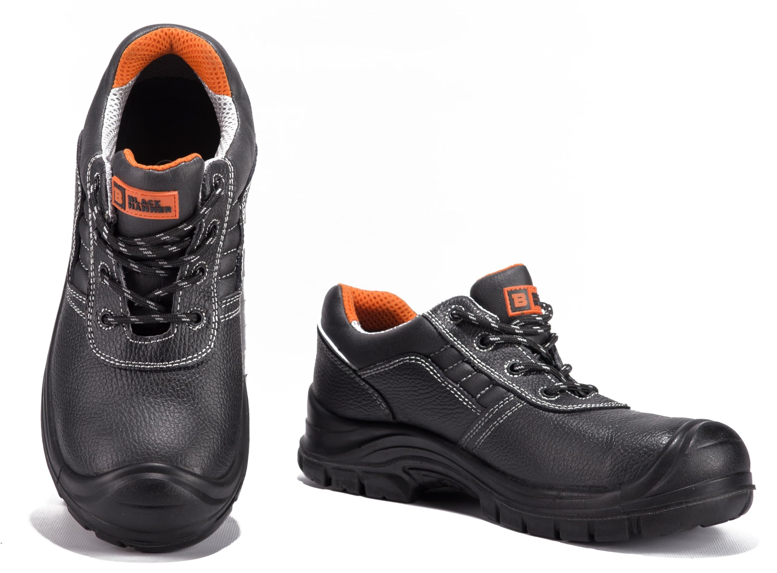 BLACK HAMMER Zapatos de Seguridad para Hombre Sin Metal Nivel S3 SRC Ultraligeros y con Refuerzo Kevlar 2252 Negro (43 EU)