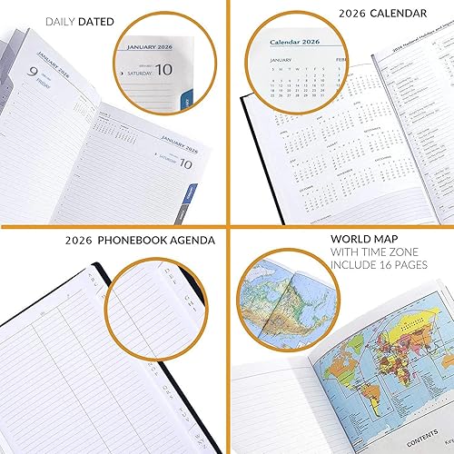 Miniatura 4 de Agenda diaria 2024 página al día  Agenda de negocios A5 día 2024, agenda diaria por hora 2024, planificador diario de 365 días con pestañas