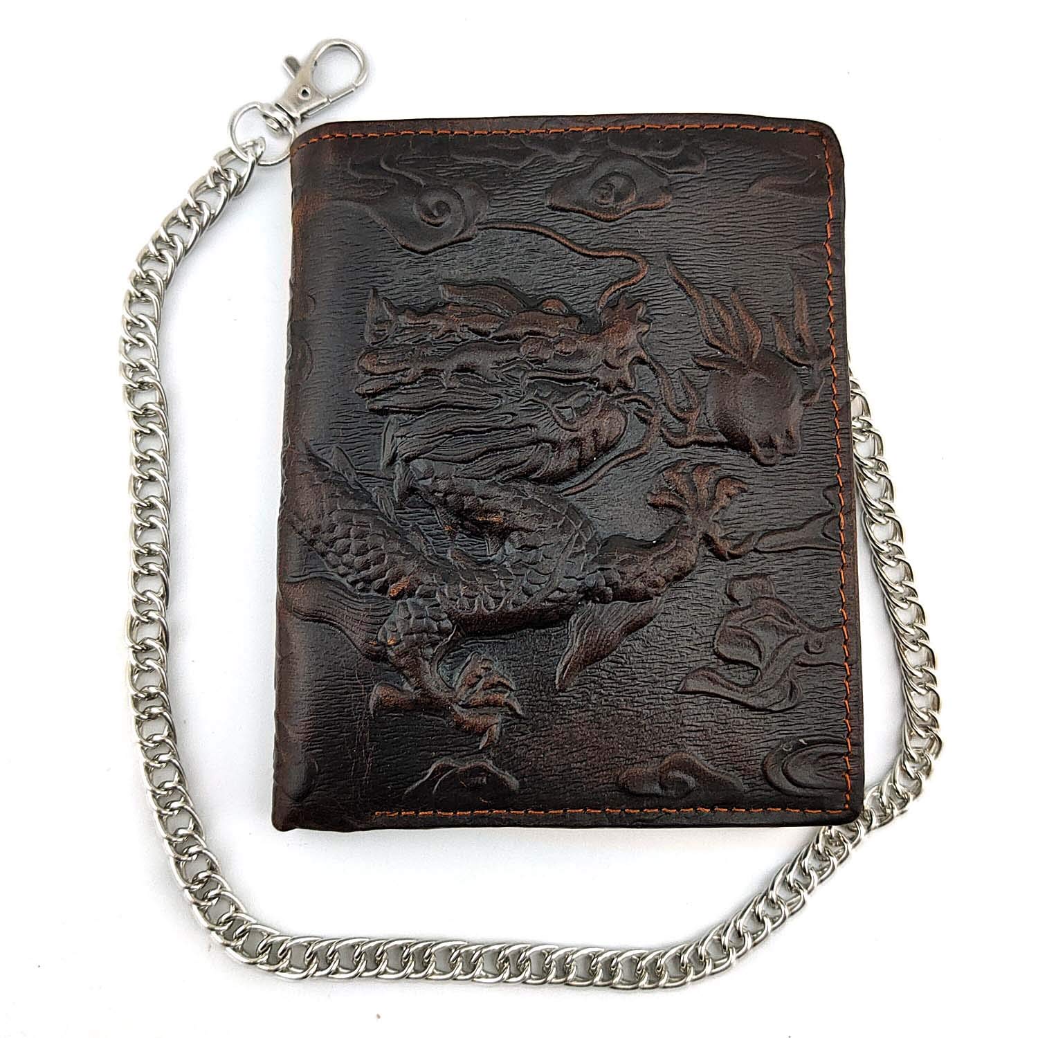 vogueteenDragon Embossed Great Wallet Useful Card Horlder with Chain