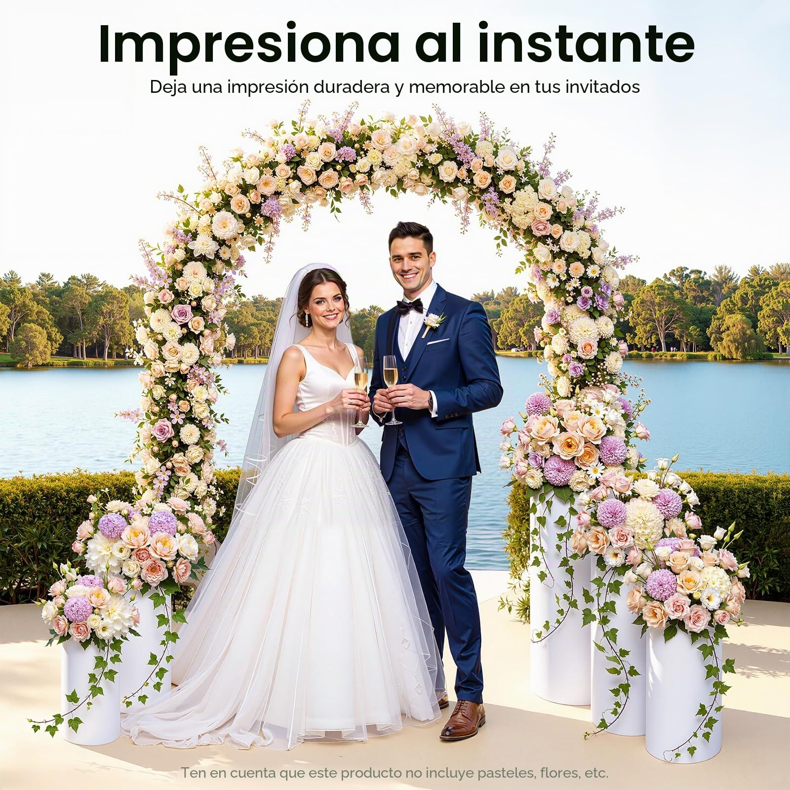 5 unidades de 50 – 90 cm, base cilíndrica blanca con capacidad de carga de 33 kg por pieza, soporte cilíndrico apilable de acrílico/PVC, base redonda para fiestas y cumpleaños, sistema de soporte