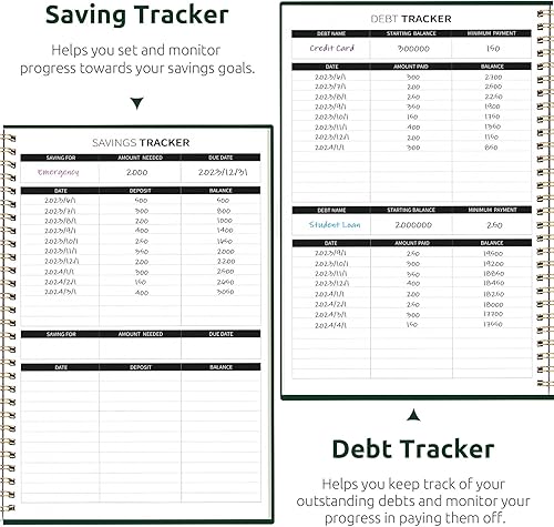 Miniatura 12 de Agenda de presupuesto, libro de presupuesto mensual con cuaderno de seguimiento de gastos, organizador de facturas sin fecha y planificador