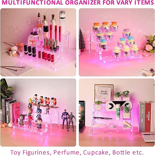 Miniatura 7 de YestBuy - Exhibidor de tartas - Estante de 4 niveles para tartas - Soporte acrílico multifuncional y duradero - Accesorios de montaje incluidos -