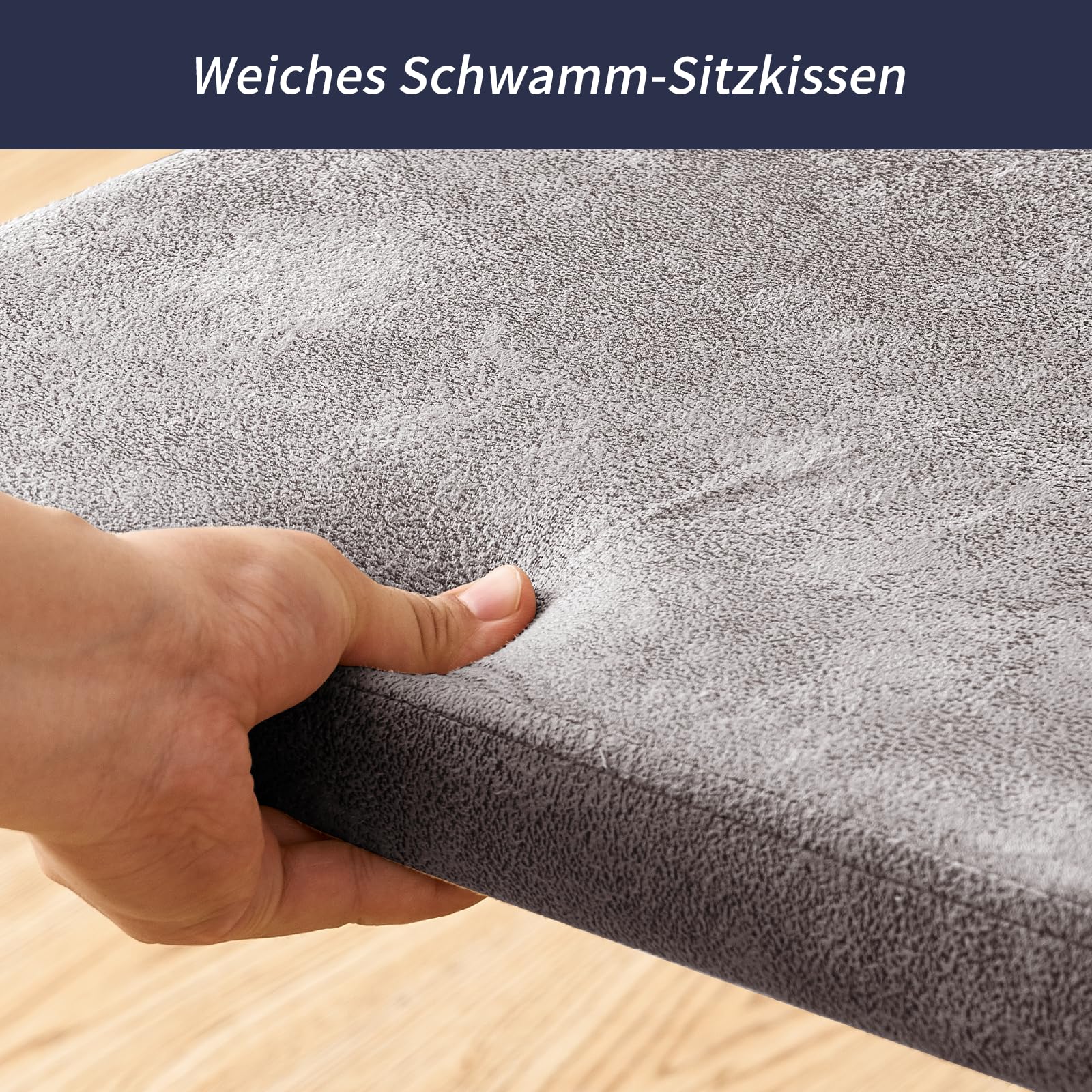 Sedie da soggiorno con rivestimento in velluto, schienale alto, struttura in metallo cromato e moderno design a griglia per soggiorno, sala conferenze e aule (6, grigio chiaro)