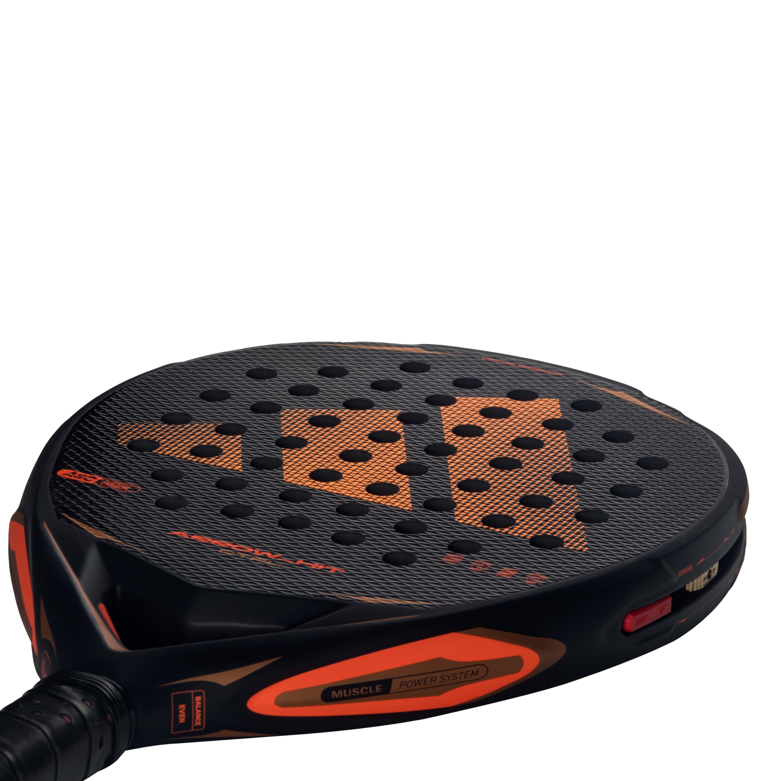 Pala de pádel adidas Arrow Hit Ctrl 2026,Negra, Forma Redonda,Goma eva Soft Performance,Fibra ASC