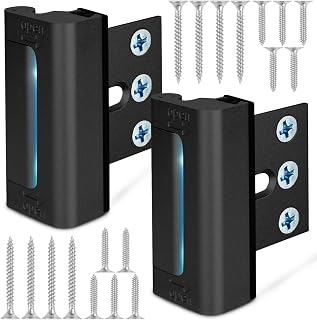 Comfylichi Door Reinforcement Lock 800 lbs Strength Childproof Front Door Lock Kids Safety Extra Security Inside 2 Pack Black