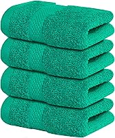 Vista 23 de Infinitee Xclusives Juego de 4 toallas de baño blancas de alta calidad para baño (27 x 54 pulgadas), toallas de baño 100% algodón hilado en anillo