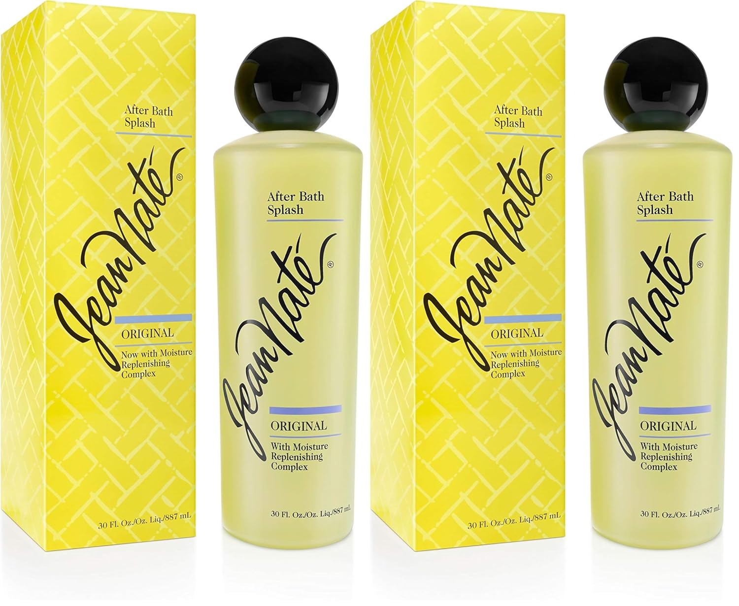 REVLON Jean Nate After Bath Splash, Original Bath Body Mist Infused with Vitamin E and Aloe Vera, Softens & Smoothes Skin, Citrus Scent, 30 Fl Oz (Pack of 2)