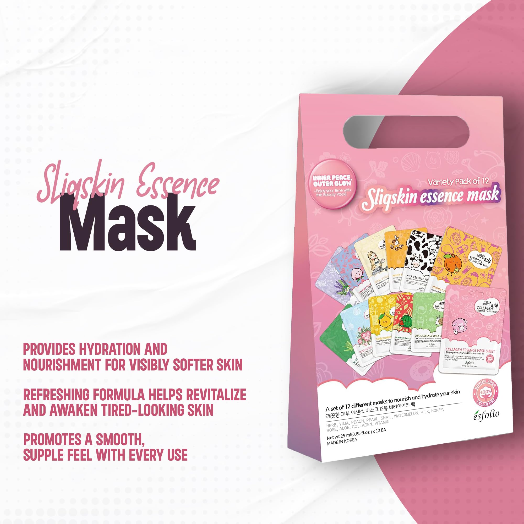 Amazon.com : esfolio Sliqskin Pink Romantic Face Mask Set