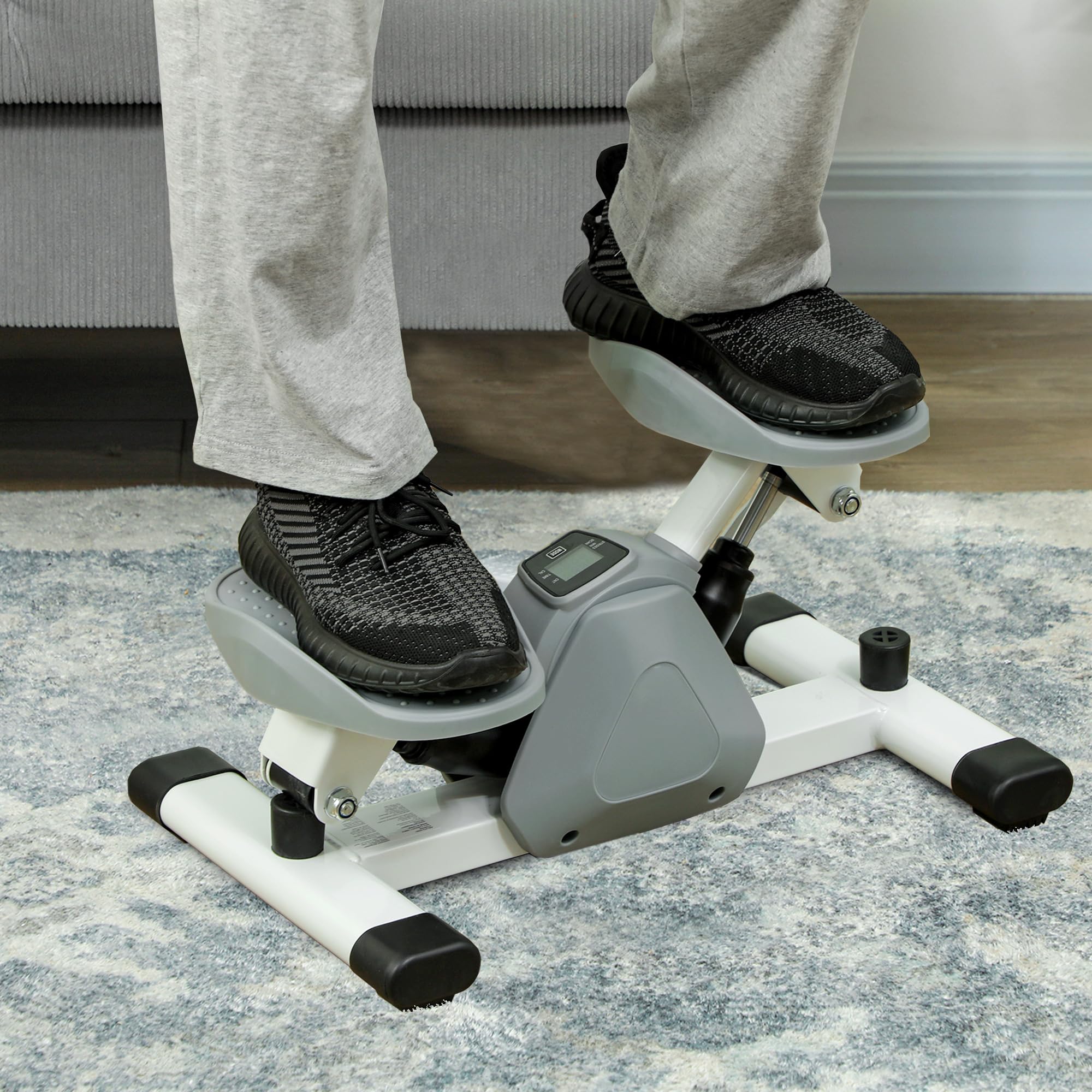 SPORTNOW Mini-steper do domu, steper, hometrainer LCD, szary