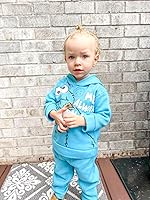 Vista 5 de Sesame Street Elmo Cookie Monster - Conjunto de sudadera con capucha y pantalones para niños pequeños