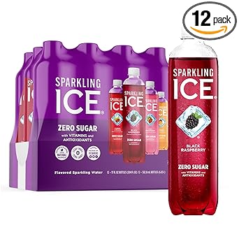 Sparkling Ice Purple Variety Pack, Flavored Water, Zero Sugar, with Vitamins and Antioxidants, 17 fl oz, 12 count (Black Raspberry, Cherry Limeade, Orange Mango, Kiwi Strawberry)