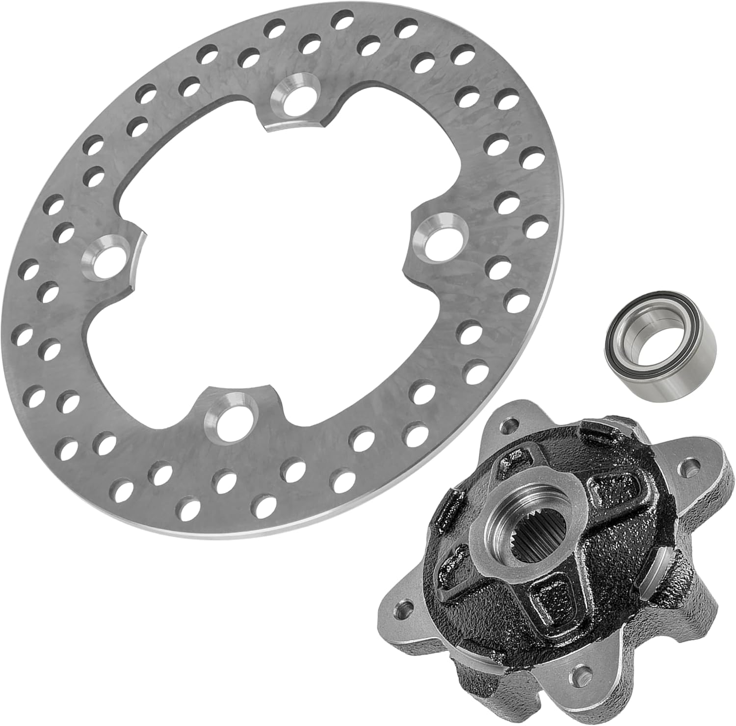 Caltric Front Left Right Wheel Hub Disc Rotor Bearing Compatible with Polaris Rzr 4 800 2012 2013 2014