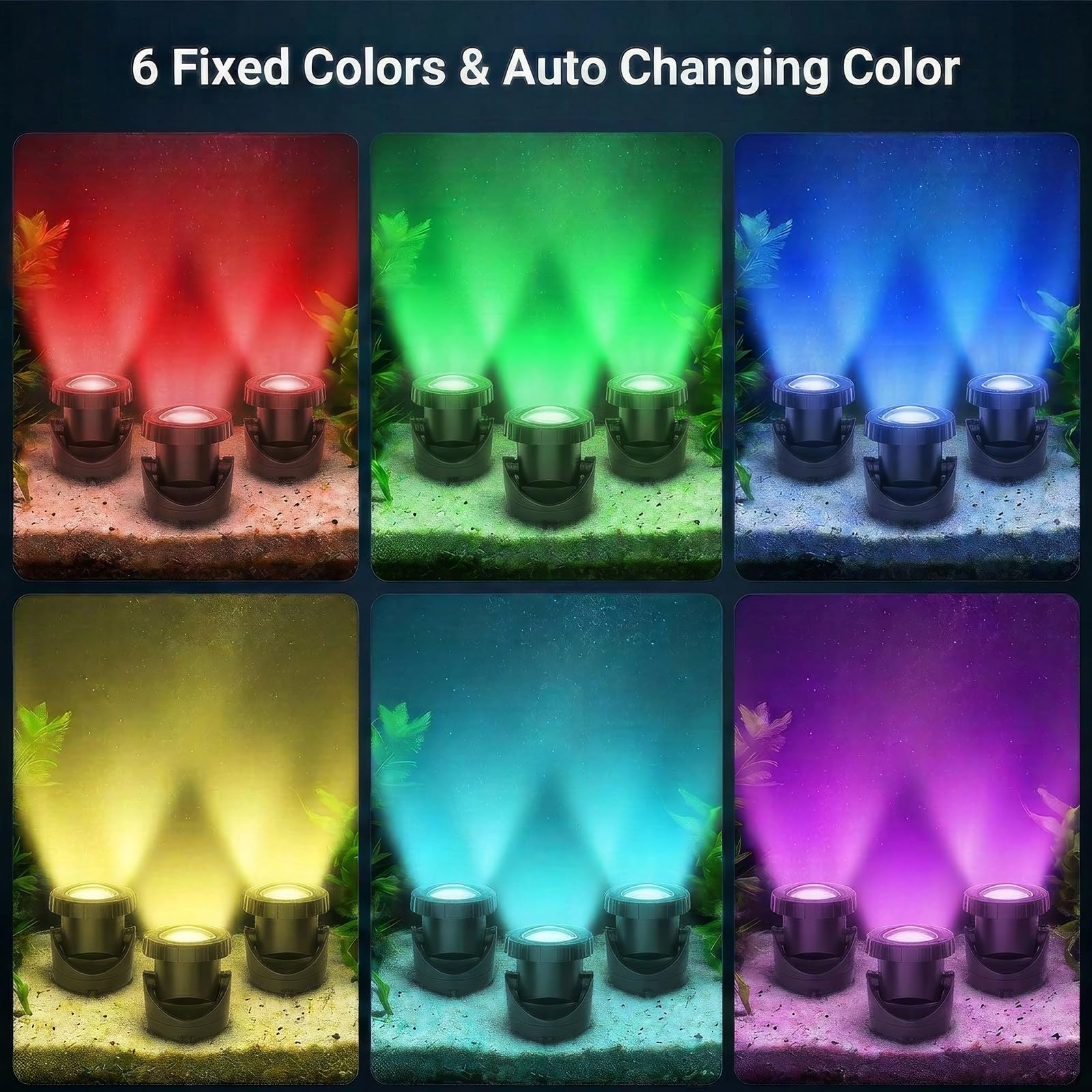 T-SUN Solar Teichbeleuchtung, RGB Solar Unterwasserstrahler LED Teich Licht Teichbeleuchtung mit IP68 wasserdicht, RGB-Farbwechsel Landschaftsscheinwerfer Gartenbeleuchtung für Garten, Patio, Baum