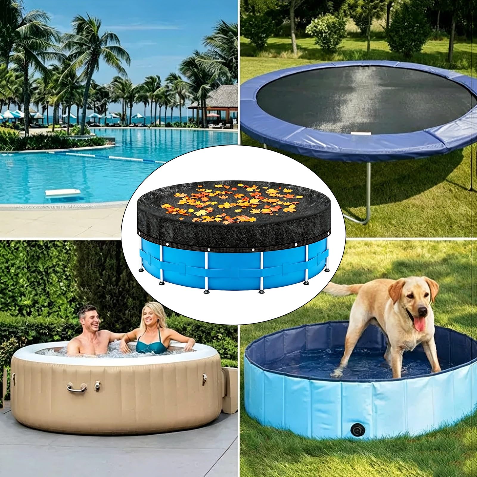 Runde Pool Laubschutznetz, 3.66m Schutznetz für Aufstellpools,Netz Poolabdeckung,Hält Blätter & Schmutz Fern,HDPE Sonnenschutznetz Außenbereich Reißfeste Anti & Verstopfungs Mesh