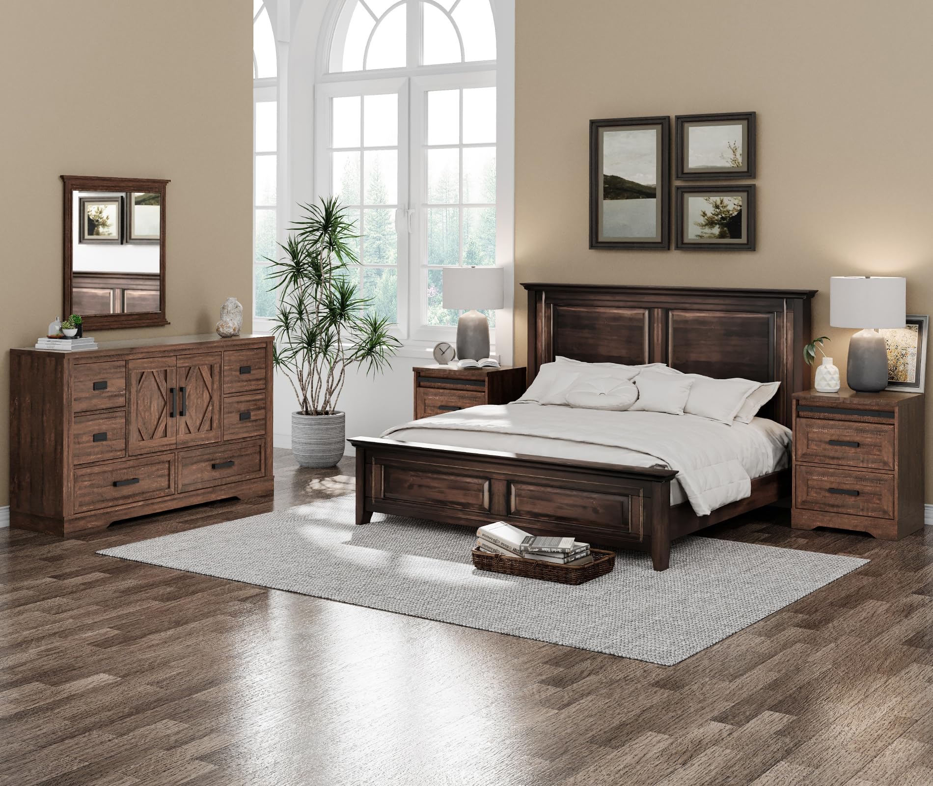 Amazon.com : WAMPAT Modern Farmhouse Baby Dresser with Changing Table Top  and Barn Door Cabinet, Wood Nursery Dresser for Kids' Bedroom,Nursery Room, Dark Walnut Brown : Baby
