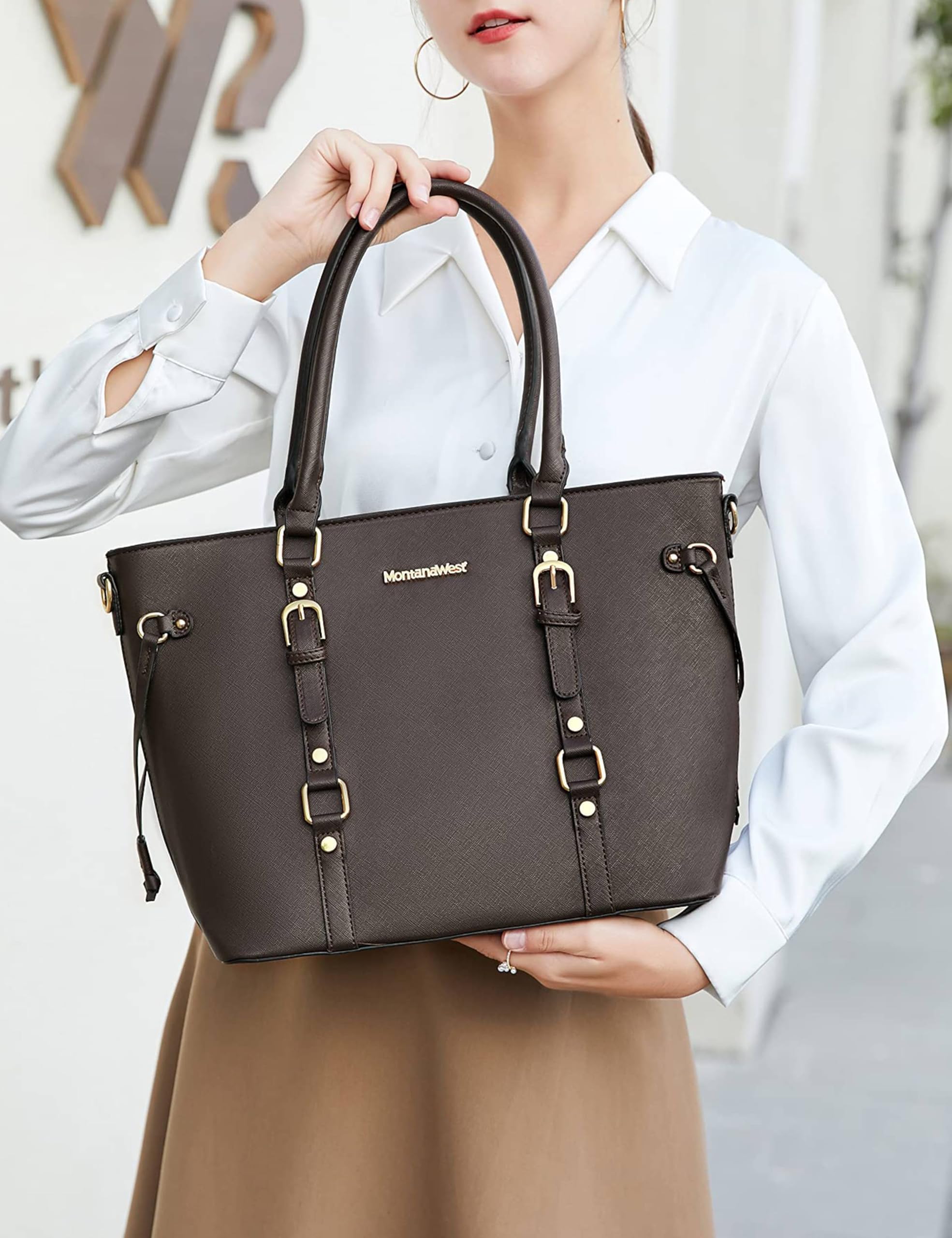 Montana West, Set di 3 borse da donna con borsa tote e portafoglio, borsa a tracolla, Large