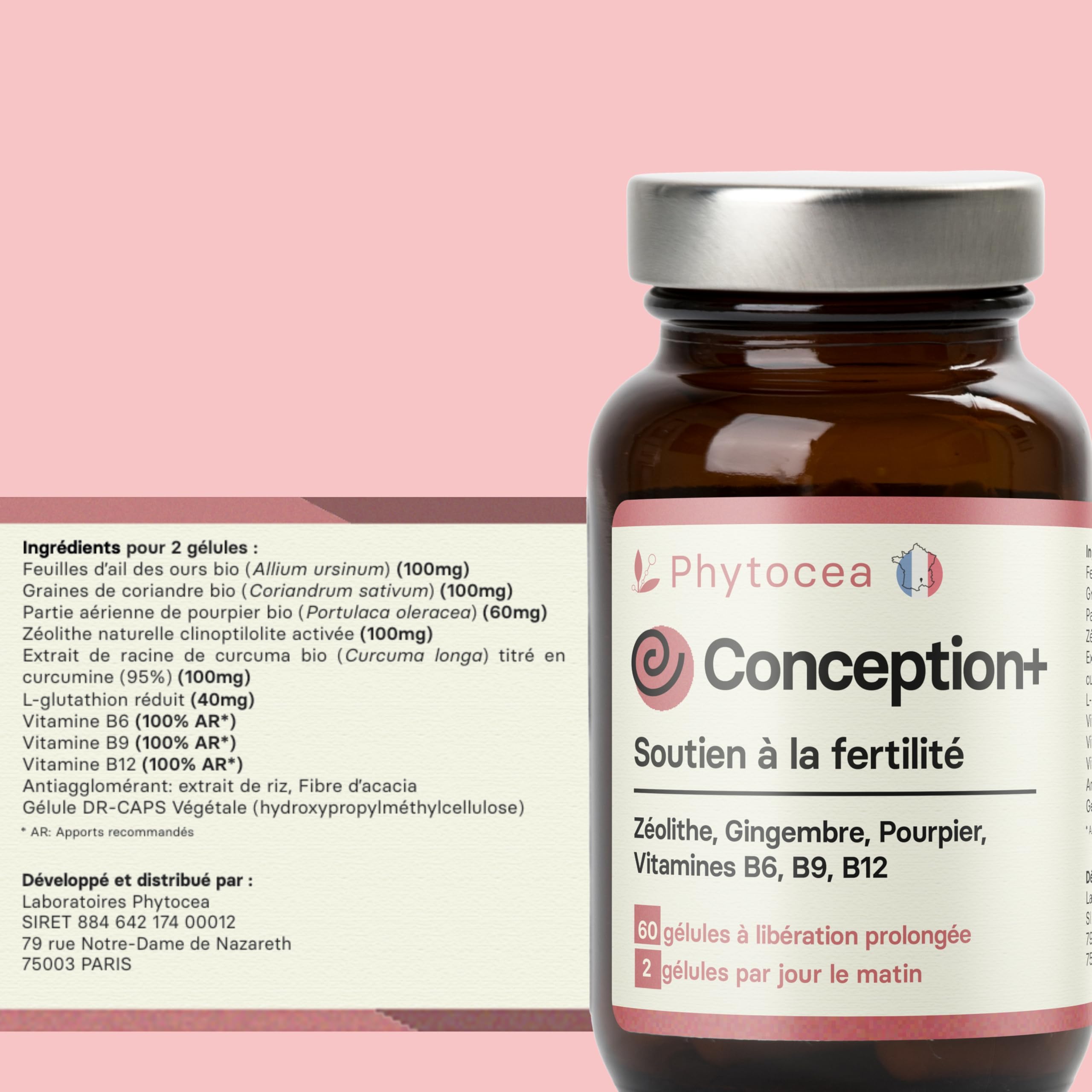 Conception + Complément Fertilité Femme | Détox des Perturbateurs Endocriniens | Glutathion, Curcuma, Antioxydants & Vitamines | Aide à Tomber Enceinte | 60 Gélules