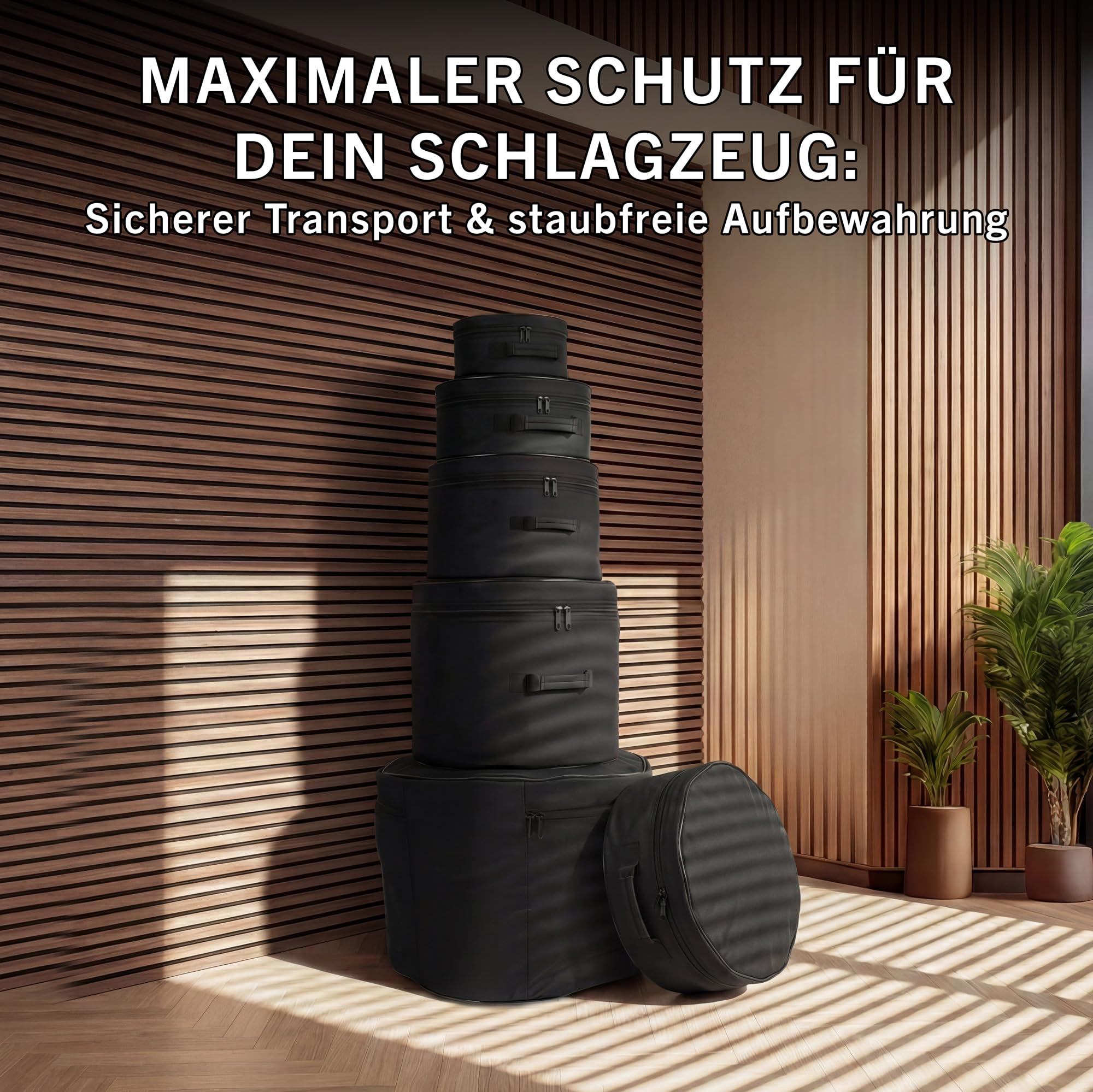 XDrum Bass Drum Tasche 18 x 14 Zoll, gepolstert, Schwarz, Drum Bag | Reißfeste Kunstfaser, wasserabweisend, Innenpolsterung, robuster Reißverschluss, Tragegriff