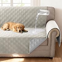 Vista 1 de H.VERSAILTEX Funda 100% impermeable para sofá de 3 cojines, funda para sofá para perros, protector de muebles triple antideslizante con correas