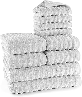 Sponsored You’re seeing this ad based on the product’s relevance to your search query.Learn more about this advertisement Pure Label 10-Piece Hand Towel Set with Hanging Loops Made of 100% Cotton, Absorbent and Soft, 2 x Bath Towels (70 x 140 cm), 4 x Hand Towels (50 x 100 cm), 4 x Guest Towels (30 x 50 cm), Light Grey