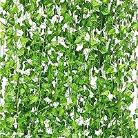 CQURE 24 Pack 168Ft Artificial Ivy Vines - Realistic Fake Hanging Greenery Garland for Bedroom, Wedding, Party, Garden Wall Decor