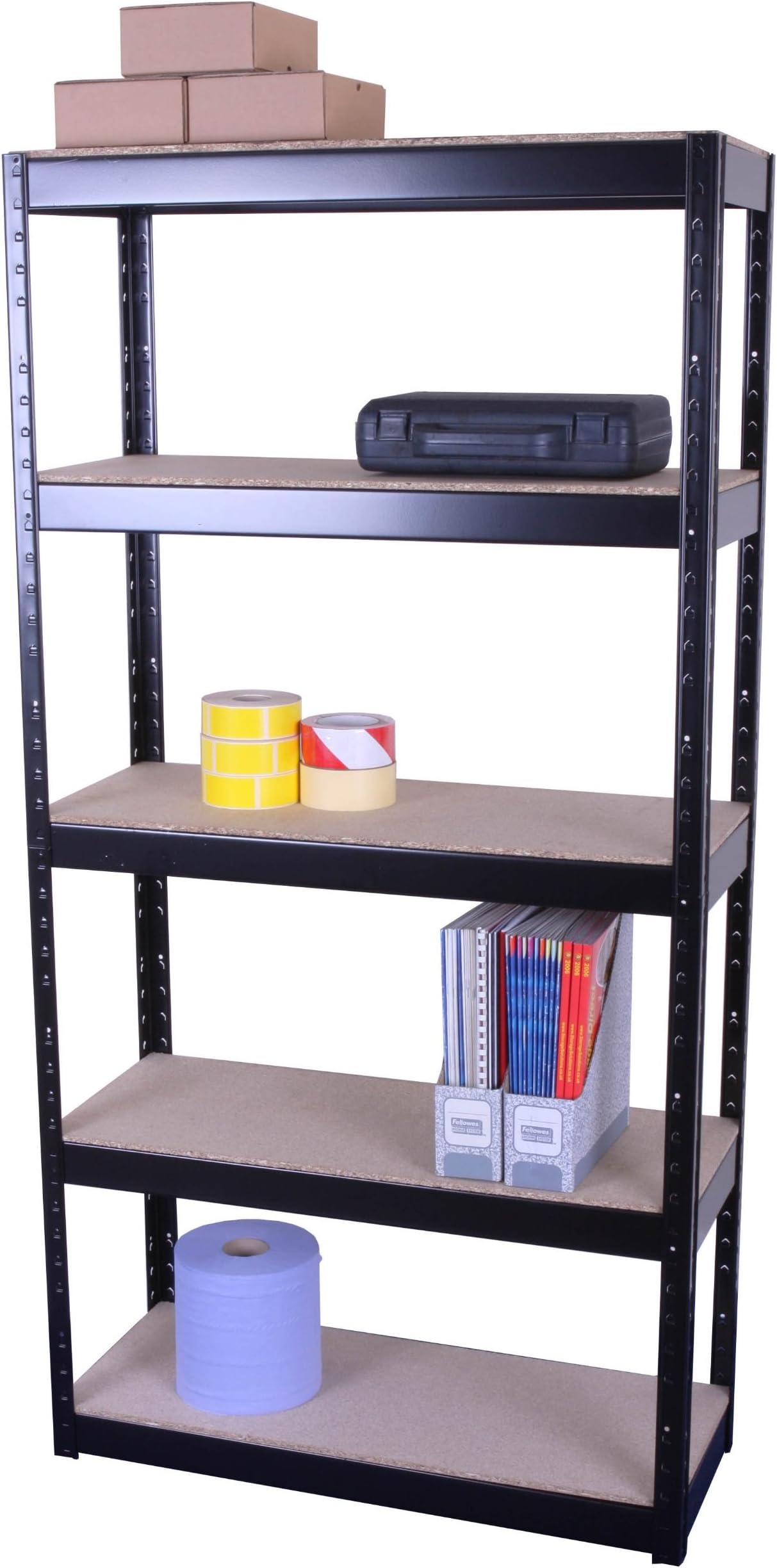 TOOLMANMedium Duty Boltless 5 Shelf Frame Unit - Black