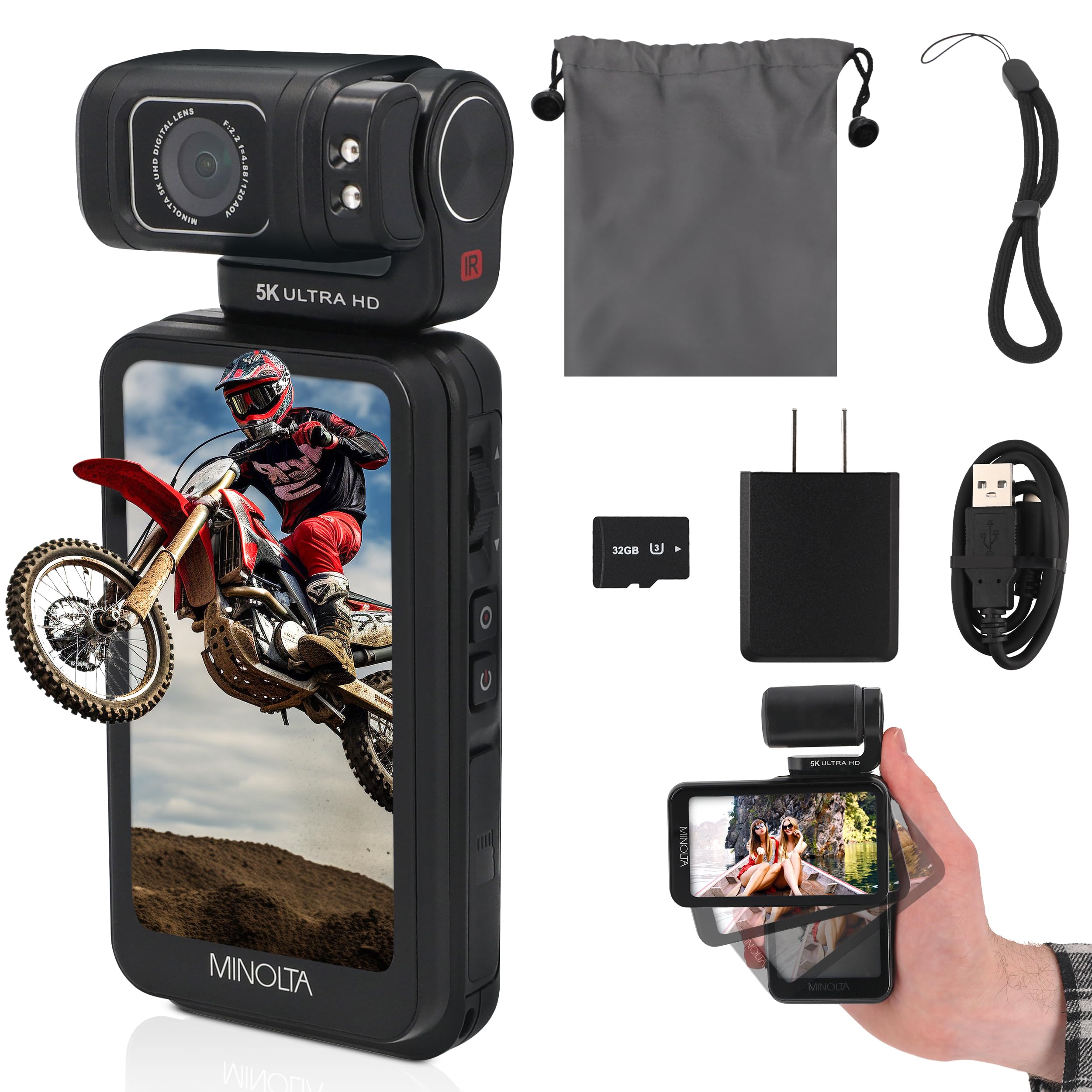 Amazon.com : Minolta Pocket Camcorder – 5K Ultra HD Video