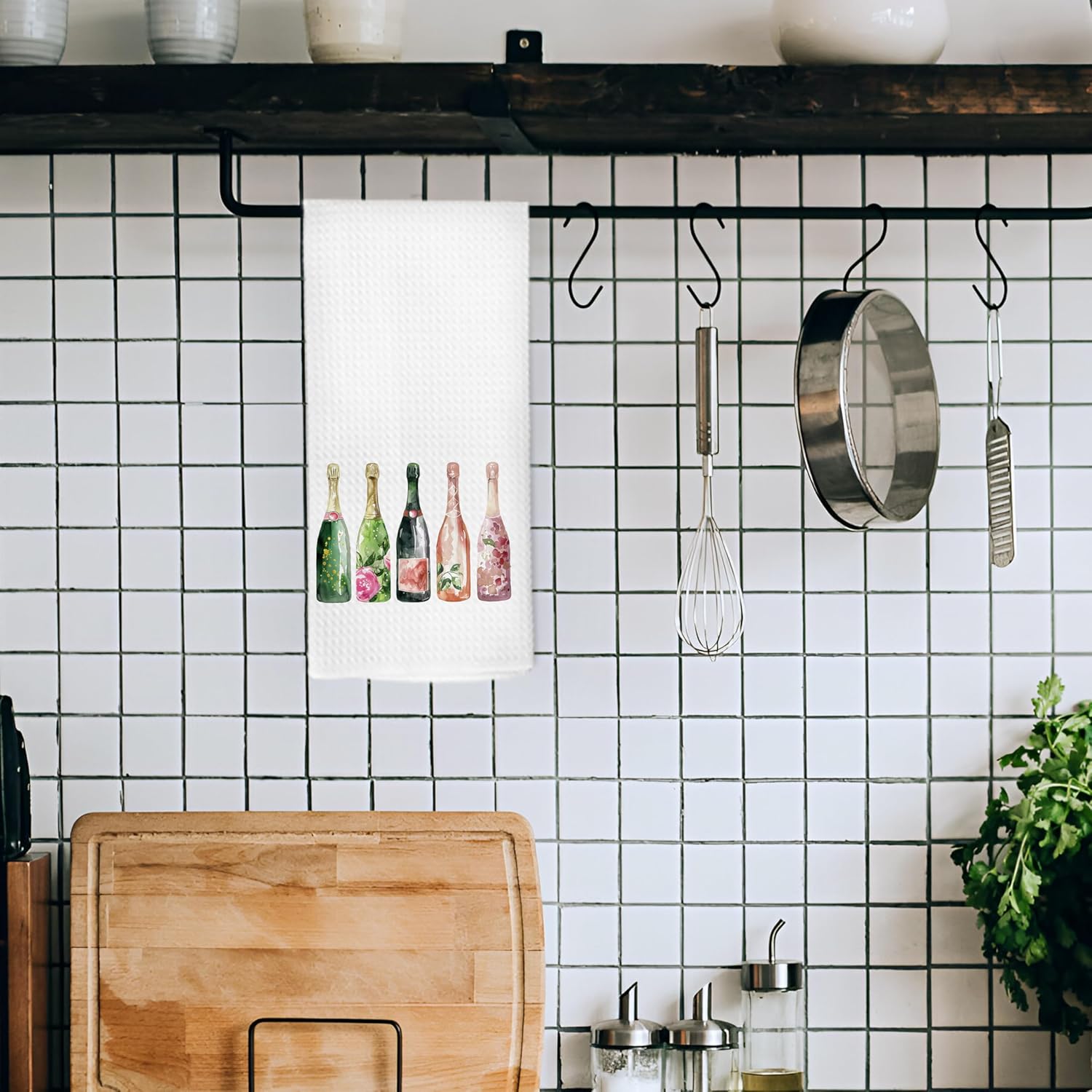 Champagne Wine Kitchen Dish Towels 16x24 Inch, Gifts for Wine Lovers Bartender, Coffee Bar Cart Decor, Champagne Accessories Decorative Hand Towel Tea Towels for Bathroom Cooking - Image 5