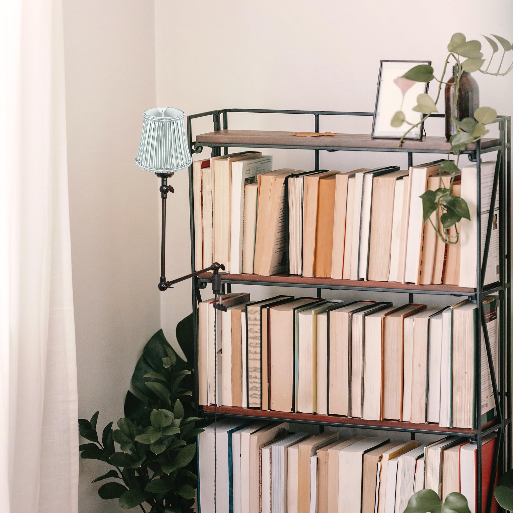 Klemmleuchte mit Fernsteuerung,1 Packung Leselampe mit 2,5 m Kabel, Dimmbar Nachttischlampe,Augenpflege Schreibtischlampe für Büro Heimgebrauch, E27 Lampenhalterung - DZ0332/19
