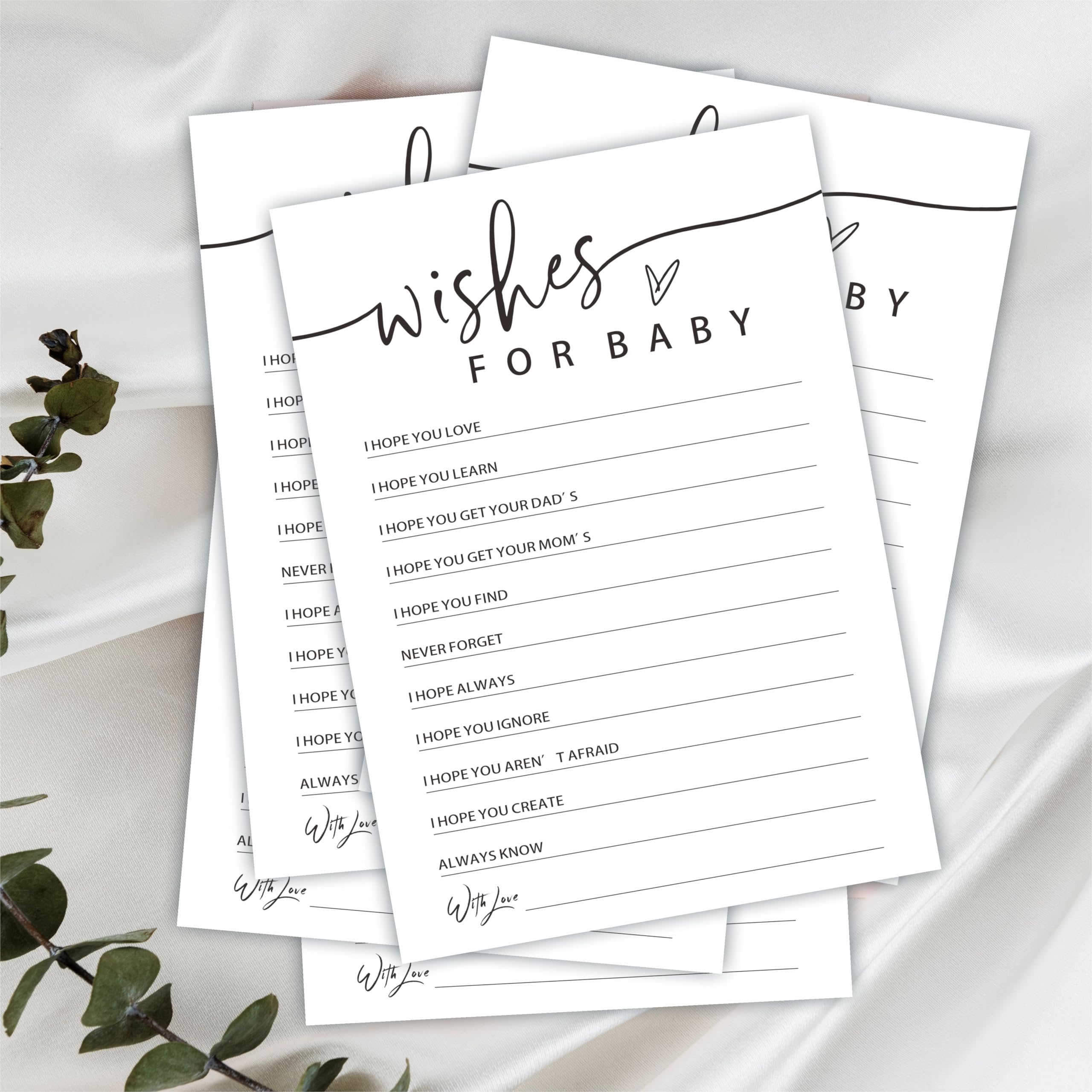 Wishes For Baby - Baby Shower Game Set - Minimalism Brown, image size:2560x2560