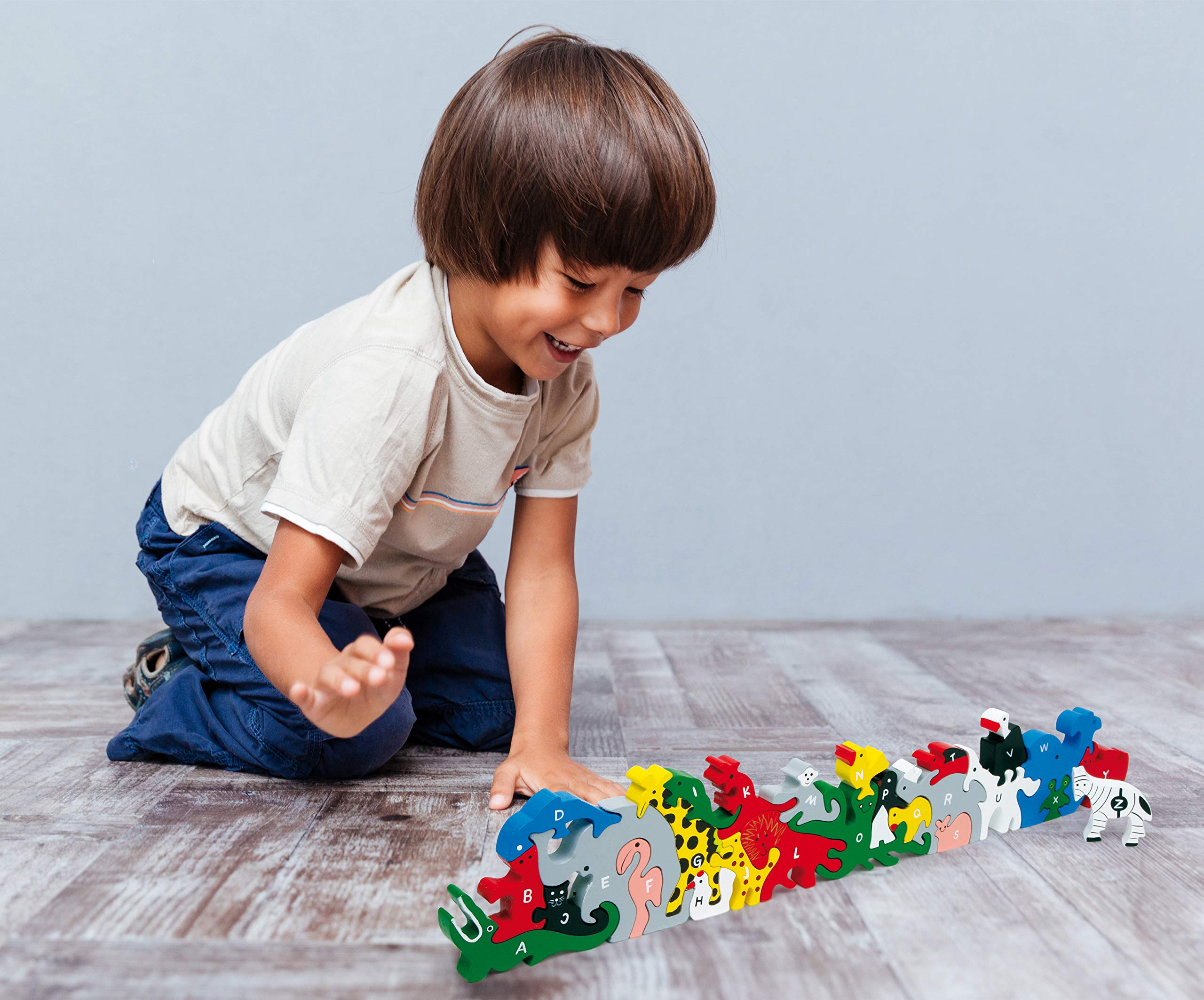small foot 2841 puzzle drewniane "Litery i cyfry" zestaw do nauki przedszkola, od 5 lat