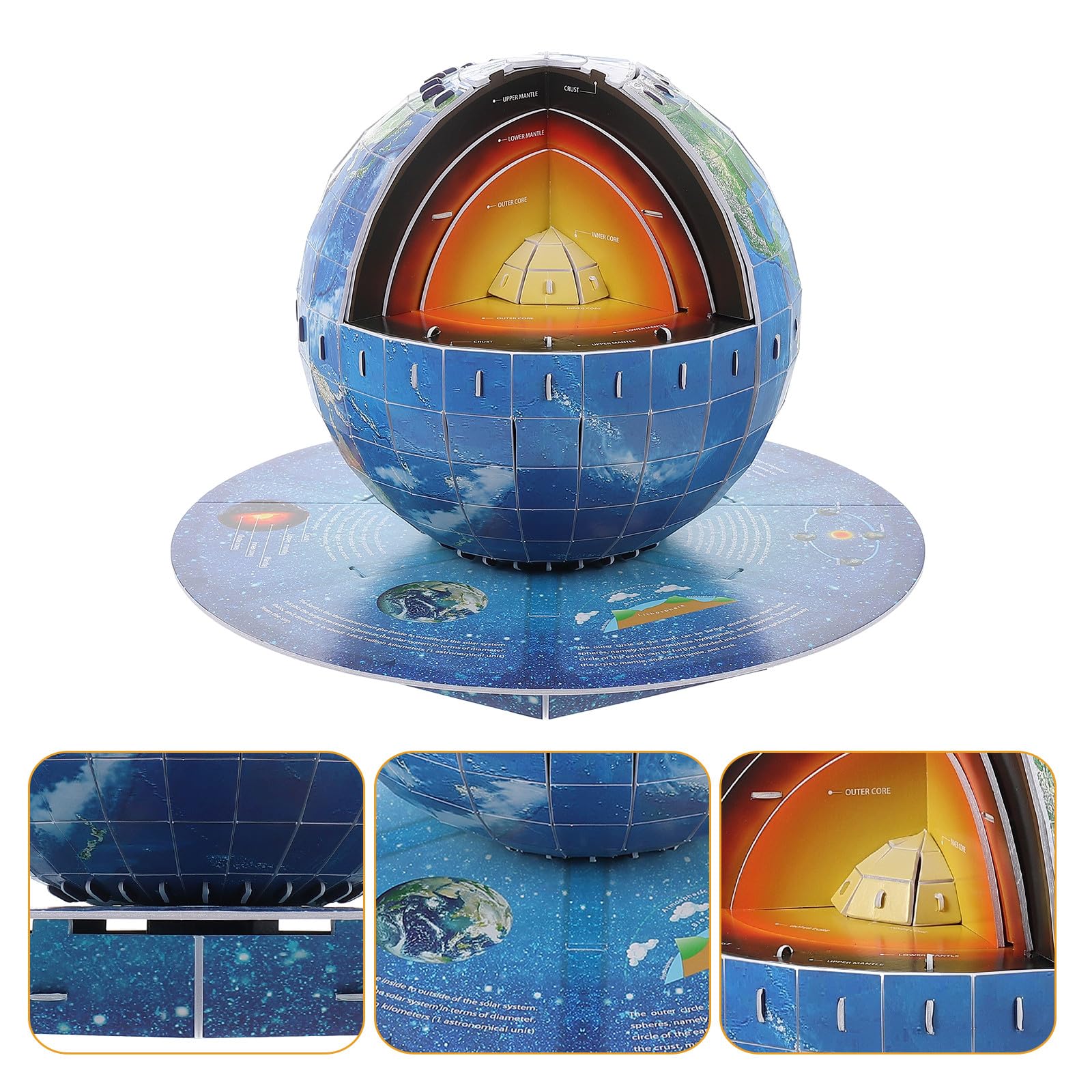 Puzzle 3d Mappa Terrestre Carta Blu per Ragazzo Ragazza e Ragazzi | DIY Resistente alle Cadute, Back To School Party, Kid Puzzles Age 6, 9 Year Old Girl Toys
