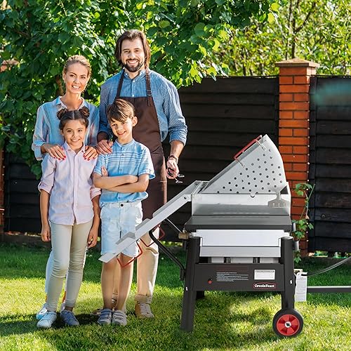 Miniatura 2 de Creole Feast CFB3001 - Caldera de cangrejo para exteriores de 70 cuartos de galón con paleta agitadora y ruedas, caldera de mariscos de alta