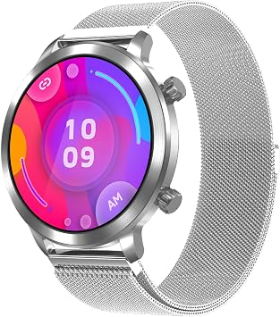 Smart Watch for Women, Smartwatch Compatible Android and iOS Phone, Answer/Make Calls, Fitness Tracker/Step Counter/Running Watch, Sleep/Heart Rate Monitor, 100 Sports, IP68 Waterproof, Silver