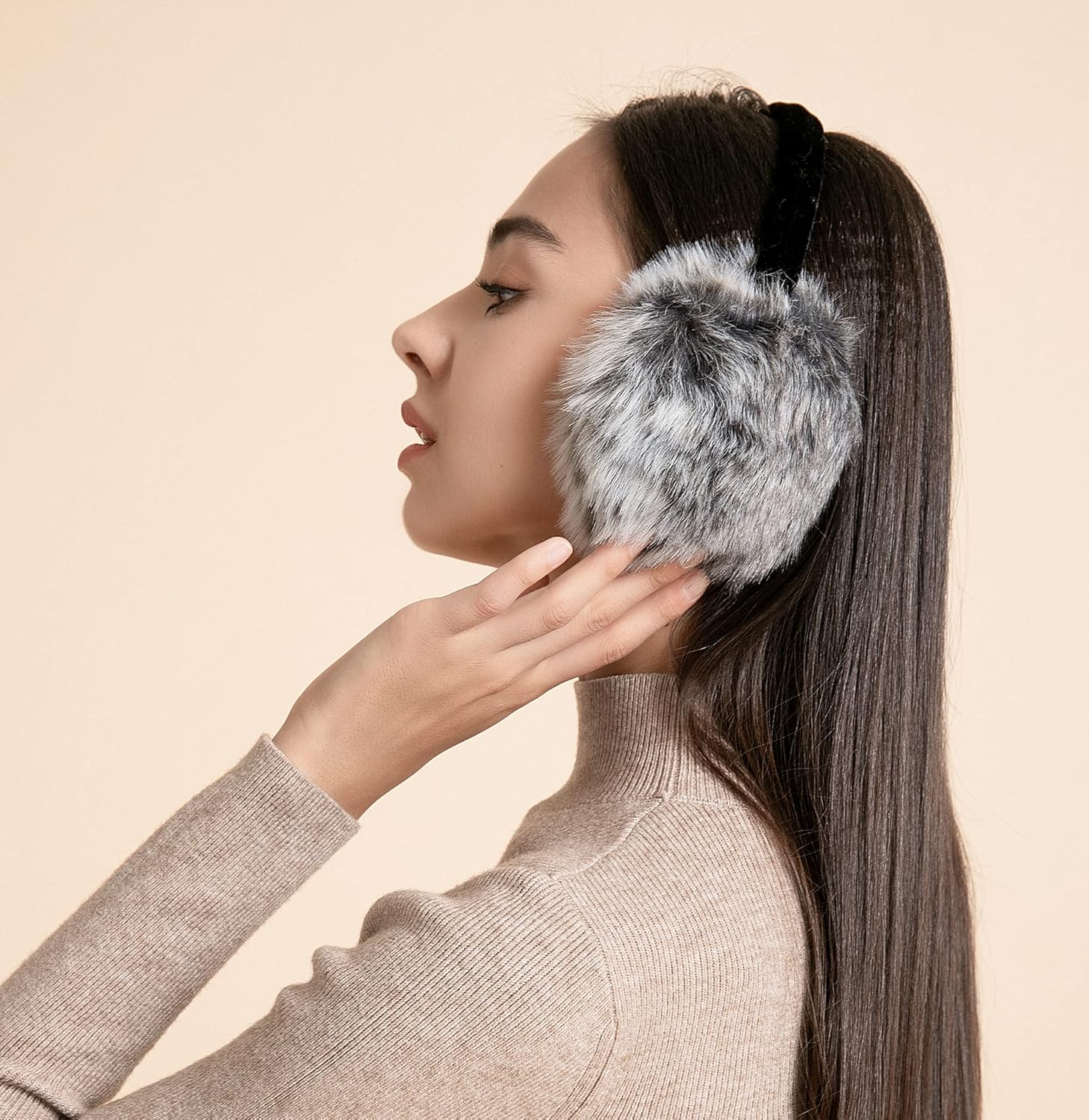 ZLYC Womens Girls Winter Fashion Adjustable Faux Fur EarMuffs Ear Warmers - Image 3