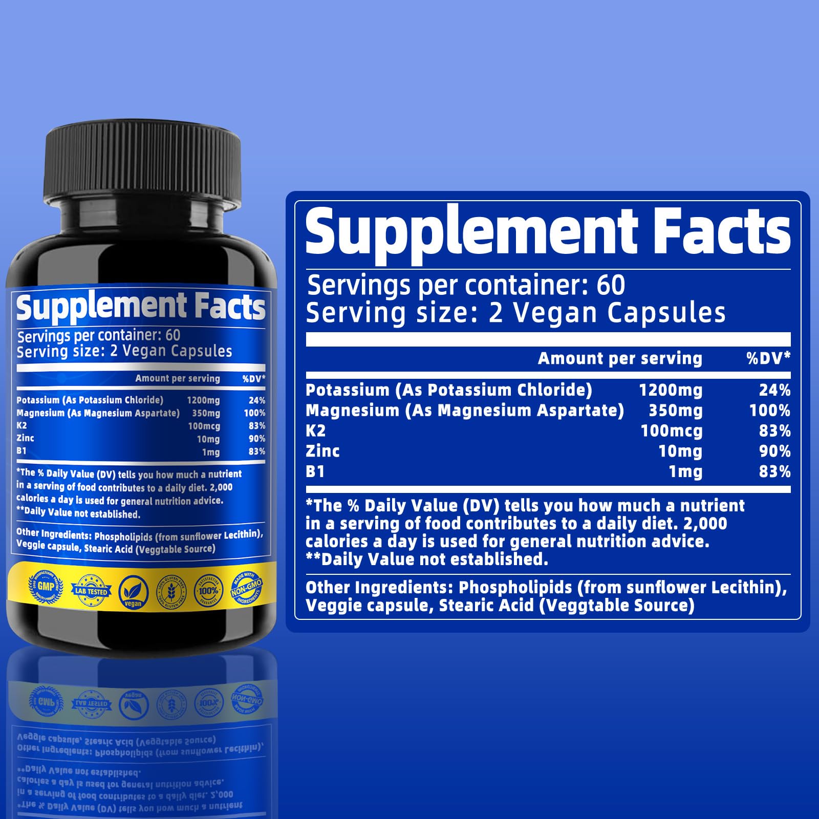 Potassium Magnesium Supplement, Non-GMO, Vegan, (120 Capsules, 1 Pack) — Amazon image 4