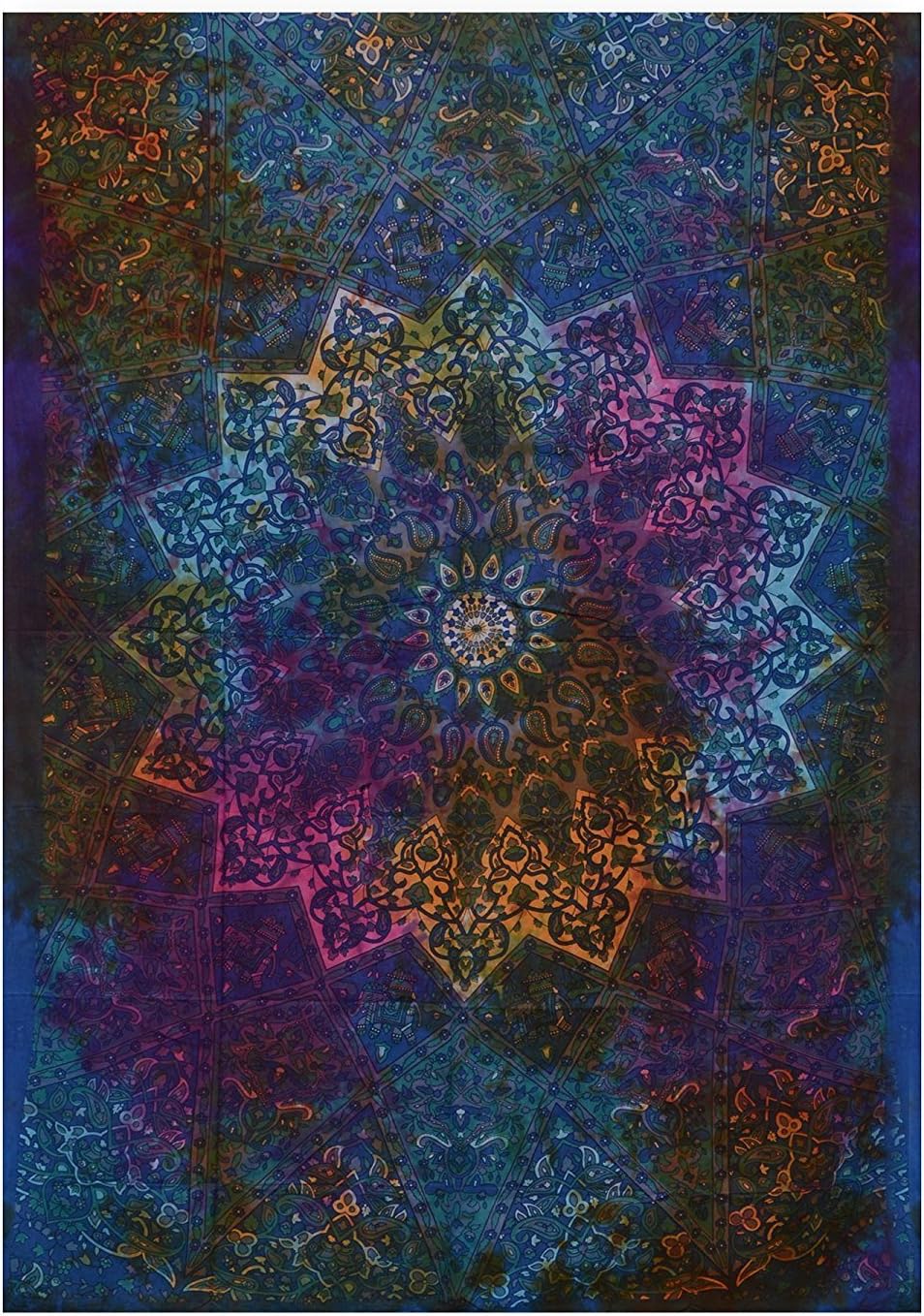 Twin Blue Tie Dye Bohemian Tapestry Elephant Star Mandala Tapestry Tapestry Wall Hanging Boho Tapestry Hippie Hippy Tapestry Beach Coverlet Curtain